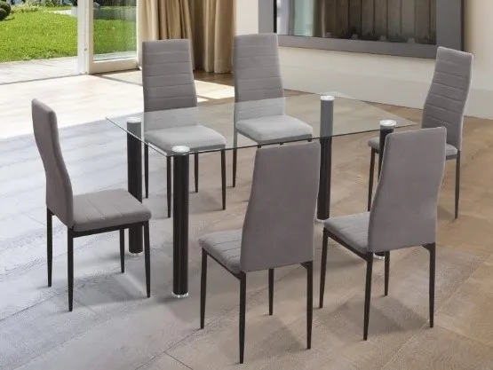 NOVELDA Table A Manger Avec 6 Chaises NOVELDA Noir - 0