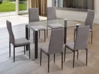 Table A Manger Avec 6 Chaises NOVELDA Noir