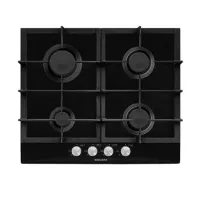 PLAQUE GLEM 60 CM METAL NOIR 4F FONTE FFD  GT64HBK