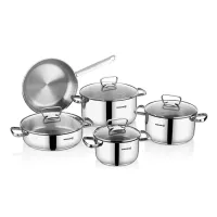 SERIE DE CASSEROL KORKMAZ LARA 9 PIECES INOX A1975