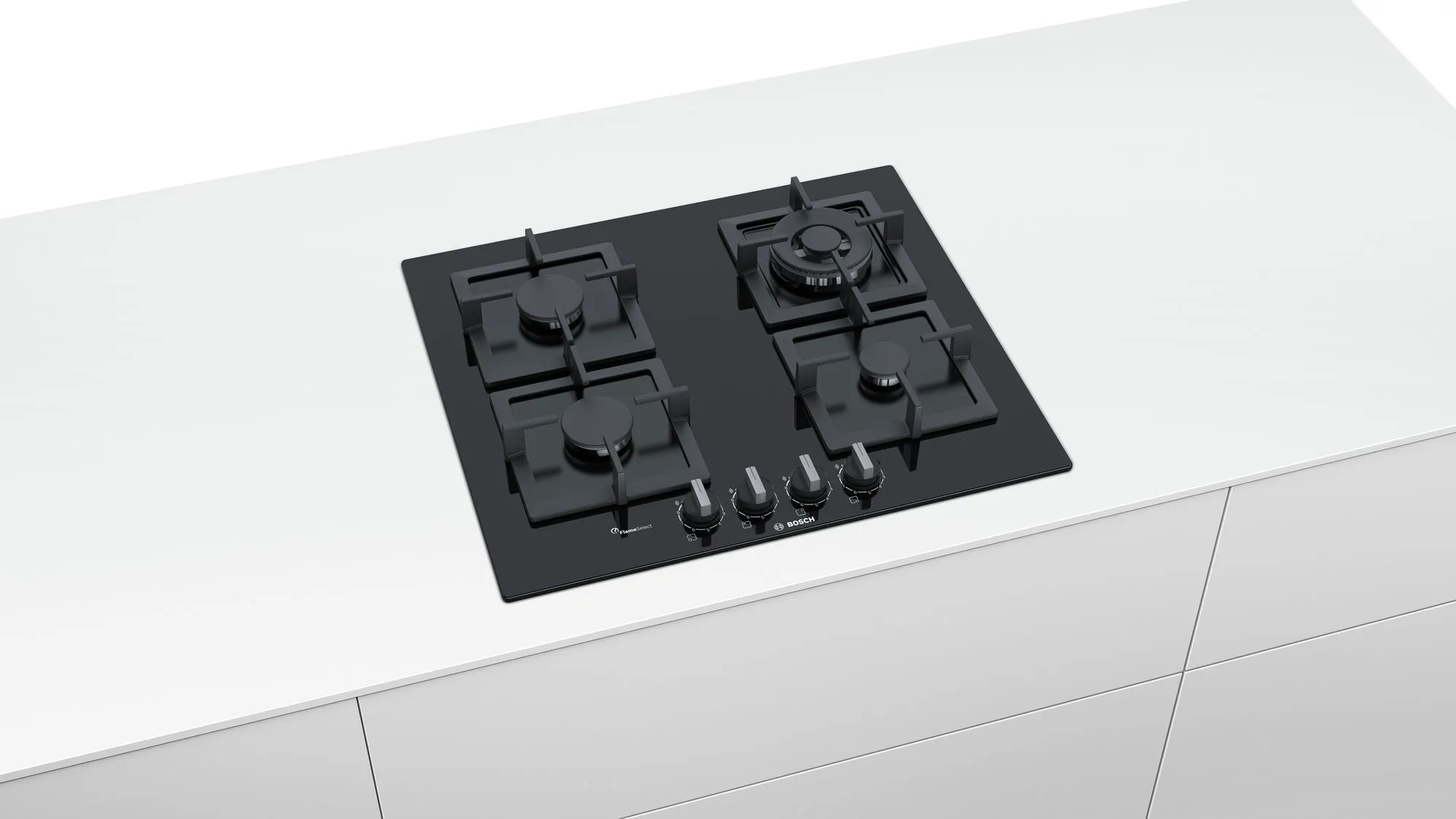 PPH6A6B20 PLAQUE BOSCH 60 CM EN VERRE NOIR 4 FEUX FONTE - 2