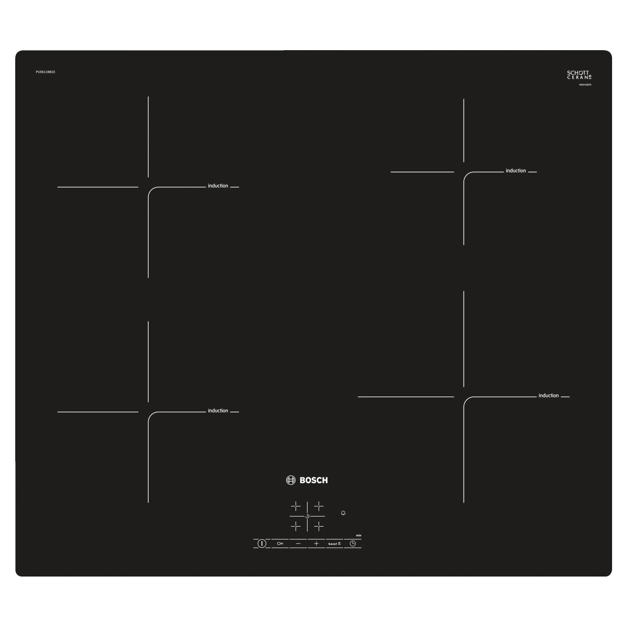 PUE611BB1E PLAQUE BOSCH 60 CM INDUCTION VERRE NOIR 4 ZONE - 0
