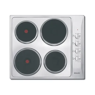 GTL640IX PLAQUE GLEM 60CM METALE INOX  4FEUX ELECTRIQUE - 0