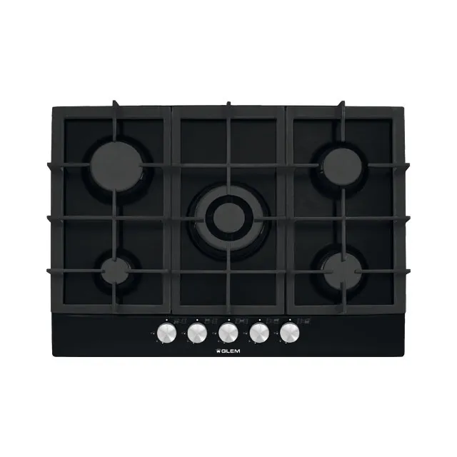 GT755HBK PLAQUE GLEM 70CM METALE NOIR 5FEUX FONTE - 0