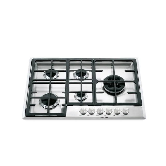 GTS51HIX PLAQUE GLEM 75 CM METAL INOX 5FEUX FONTE TRIPLE - 0