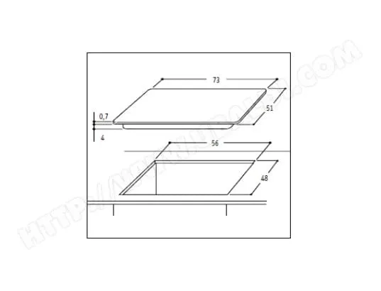 AKT8000/NB PLAQUE WHIRPOOL Gaz 5 Feux 75cm ENC Verre - 1