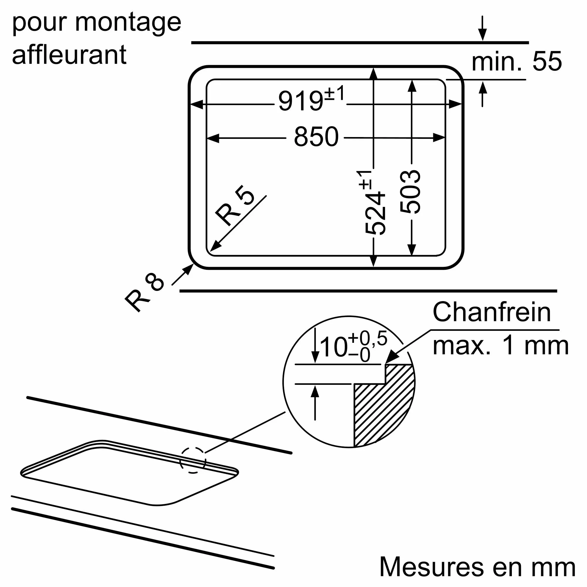 EP9A6QB90 PLAQUE SIEMENS A GAZ  92CM EN VERRE EP9A6QB90 - 6