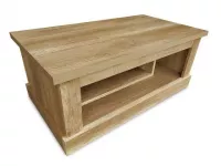 Table basse avec porte-revues, fini effet bois