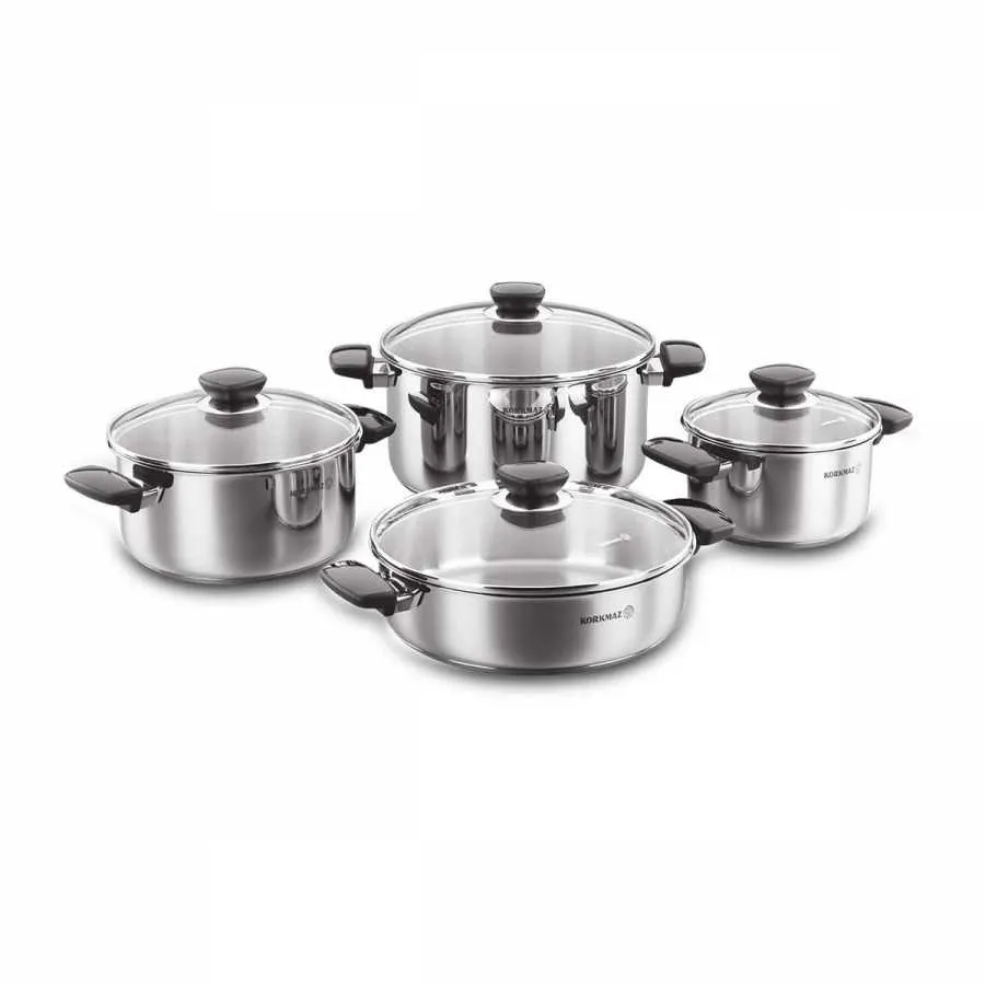 A1678 SERIE DE MARMITE KORKMAZ KAPPA 8 PIECES INOX - 0