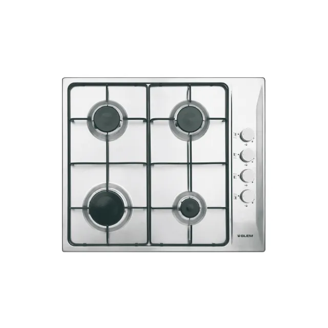 GTL64IX PLAQUE GLEM 60CM METALE INOX 4FEUX SEMI FONTE - 0