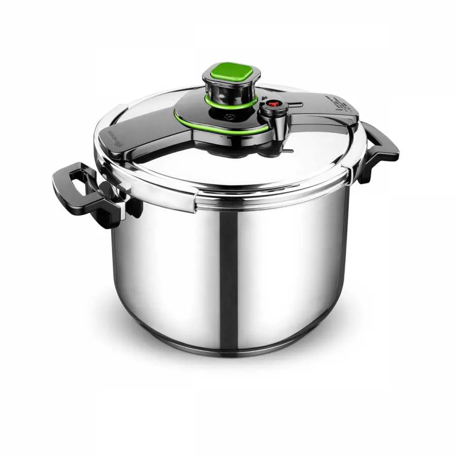 A153-07 COCOTTE KORKMAZ TESSA CLASSIQUE 10L INOX/NOIR - 0