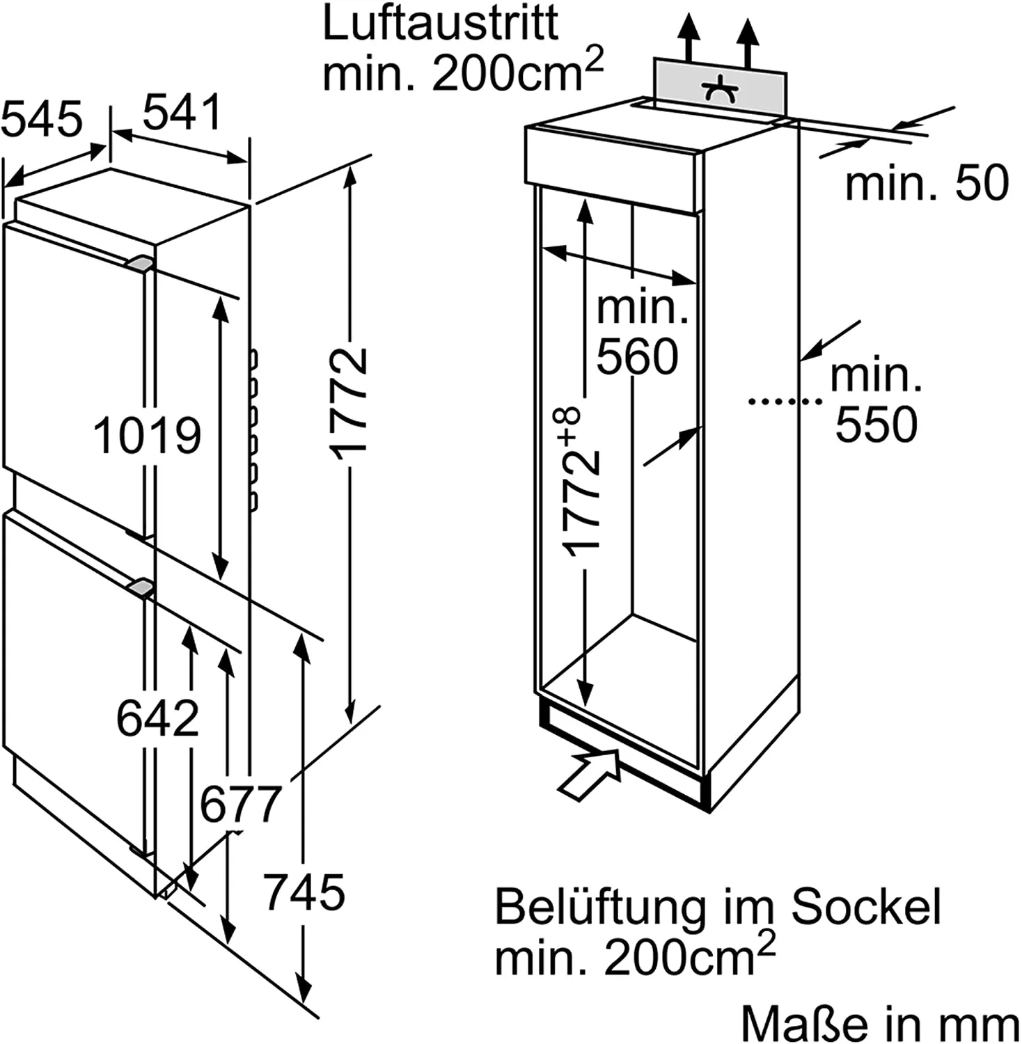 KIV34V21FF REFRIGERATEUR BOSCH Serie 2 combiné intégrable - 5