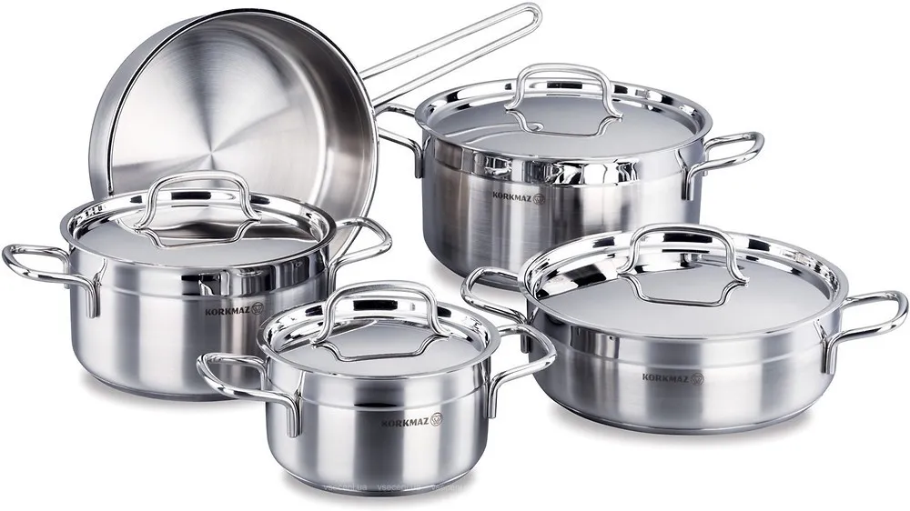 A1610 SERIE DE MARMITE KORKMAZ ALFA PLUS 11 PIECES INOX - 0