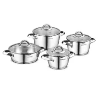 SÉRIE DE MARMITE KORKMAZ VERTEX 8 PIECES INOX/NOIR