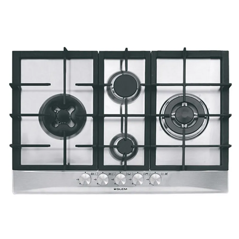 GT842HIX PLAQUE GLEM 75CM INOX 4 FEUX FONTE Double Couronne - 0