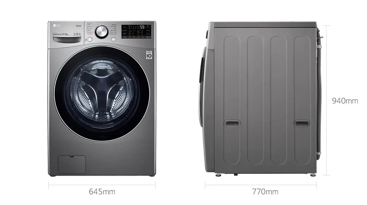 F0L9DGP2S MACHINE A LAVER LG 15/8KG AVEC SECHAGE GRIS - 5