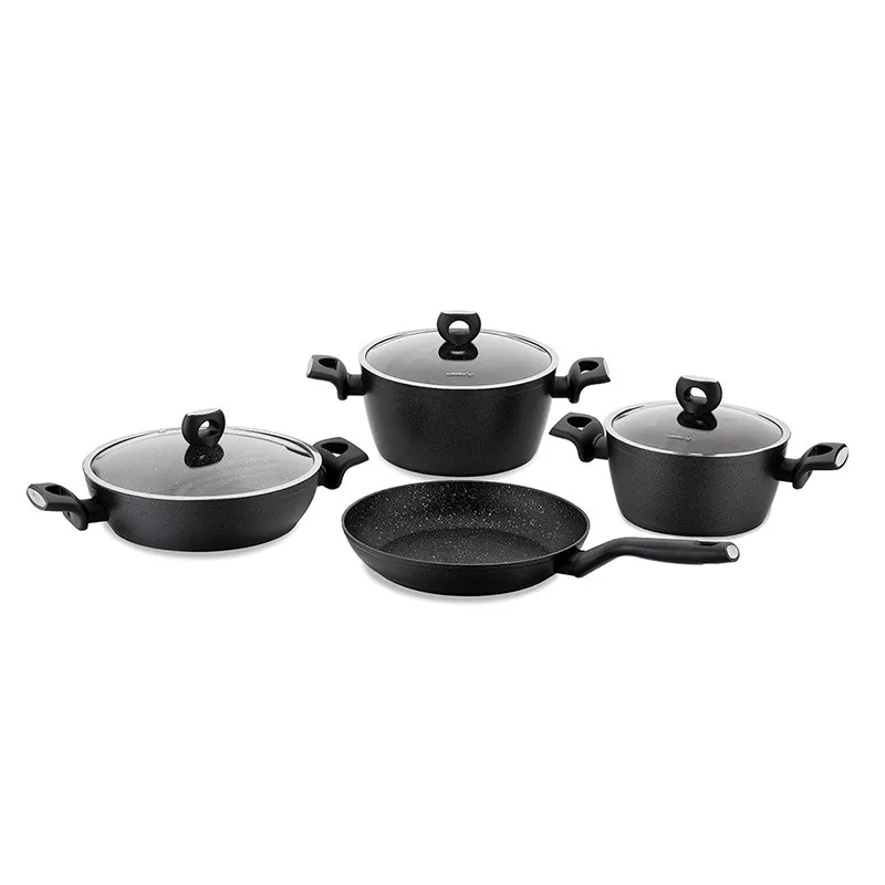 A2890 SÉRIE DE MARMITE KORKMAZ NORA 7 PIECES NOIR A2890 - 0