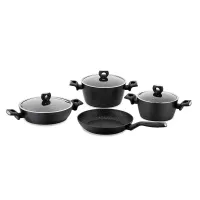 SÉRIE DE MARMITE KORKMAZ NORA 7 PIECES NOIR A2890