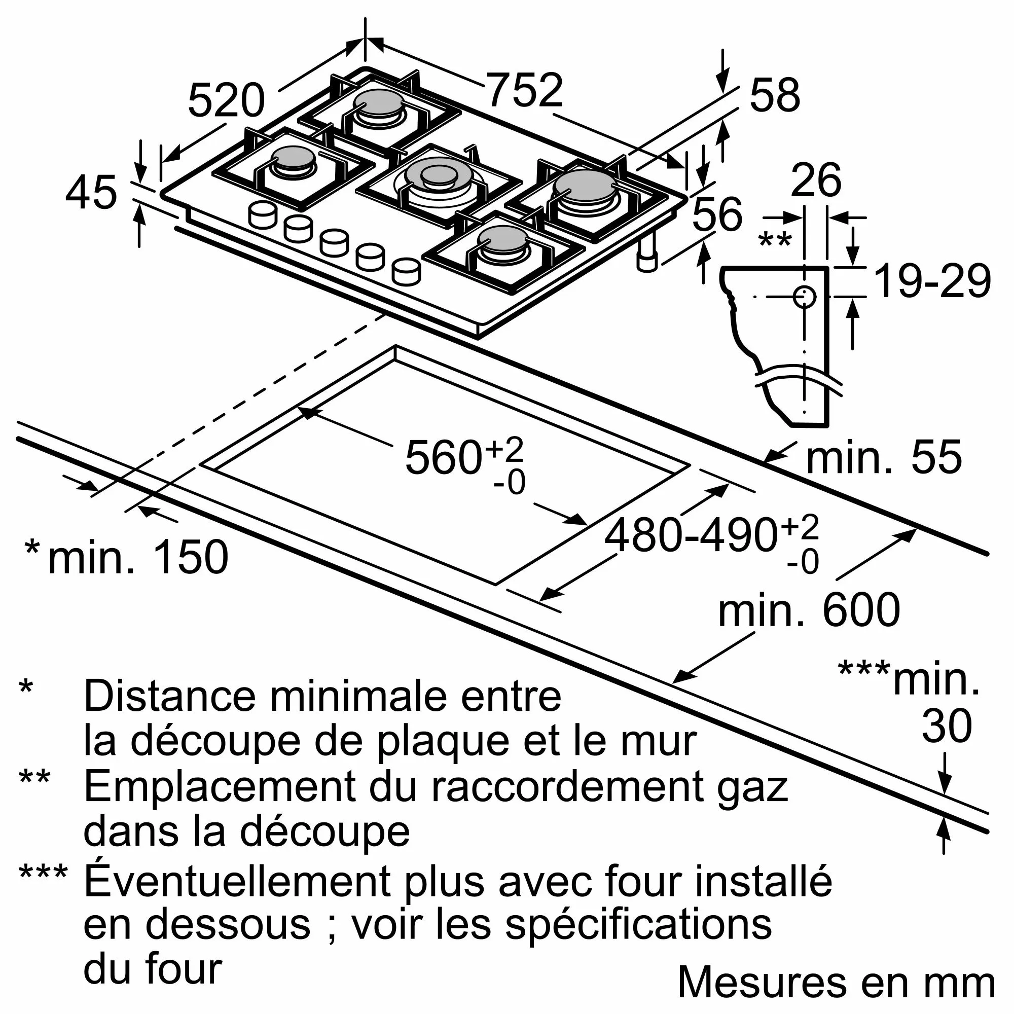 EP7A6QB20 PLAQUE SIEMENS 75CM EN VERRE FONTE EP7A6QB20 - 7