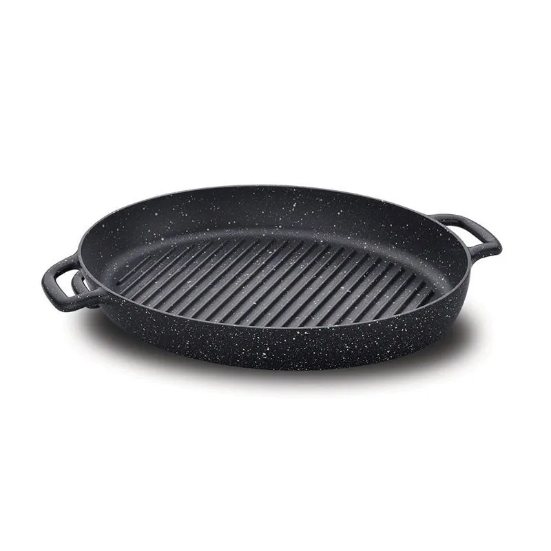 A1374 POELE  KORKMAZ GUSTO OVALE  35*25 CM NOIR A1374 - 0