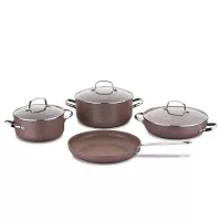 SÉRIE DE MARMITE KORKMAZ BROWNI 7 PIECES MARRON