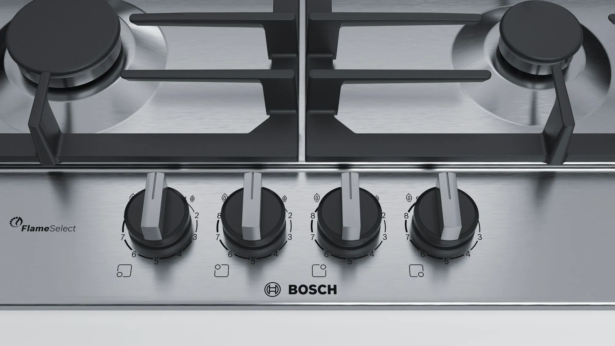 PCP6A5B90M PLAQUE BOSCH 60 CM INOX 4 FEUX FONTE FLAMESELECT - 1