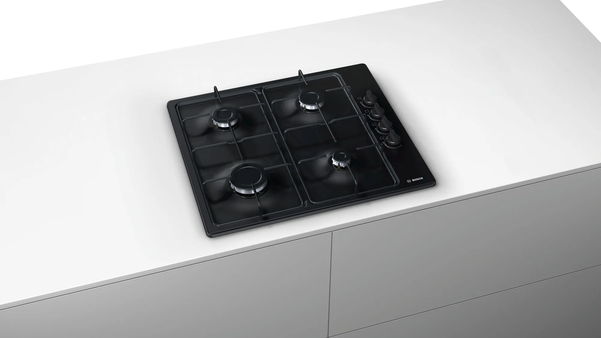 PBP6C6B80Q PLAQUE BOSCH 60CM METAL NOIR GAZ 4 FEUX Série 4 - 1