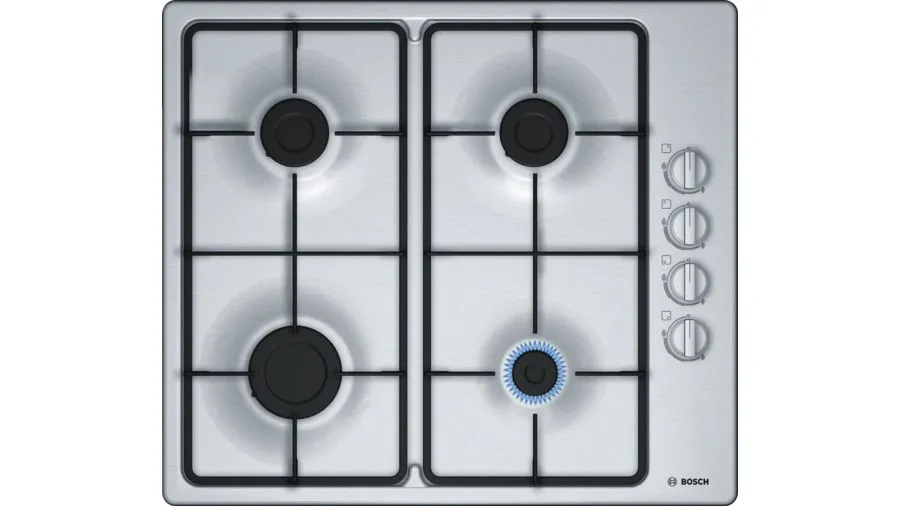 PBP6C5B60Q PLAQUE BOSCH 60 CM INOX 4 FEUX SEMI FONTE Série 4 - 0
