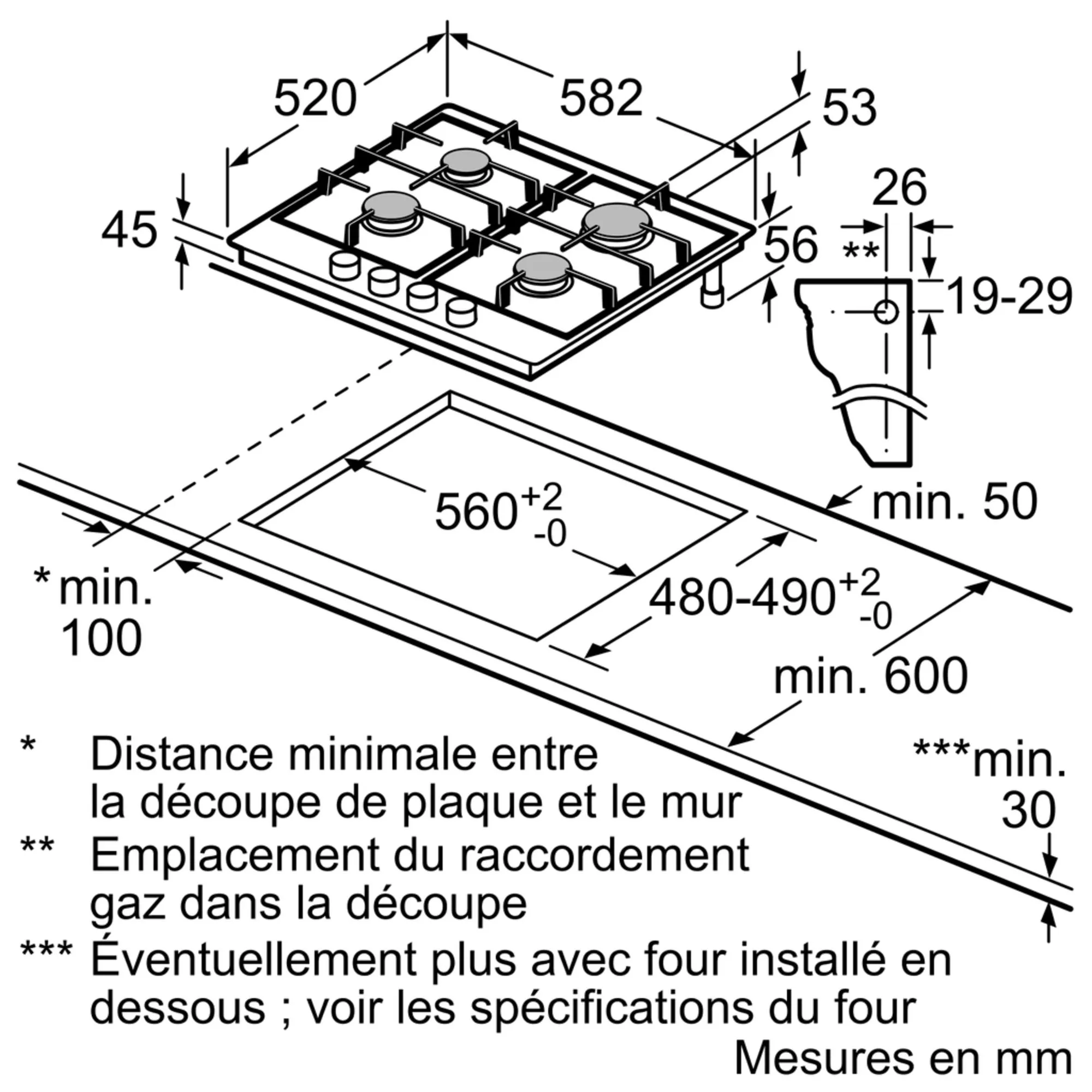 PCP6A5B90M PLAQUE BOSCH 60 CM INOX 4 FEUX FONTE FLAMESELECT - 5