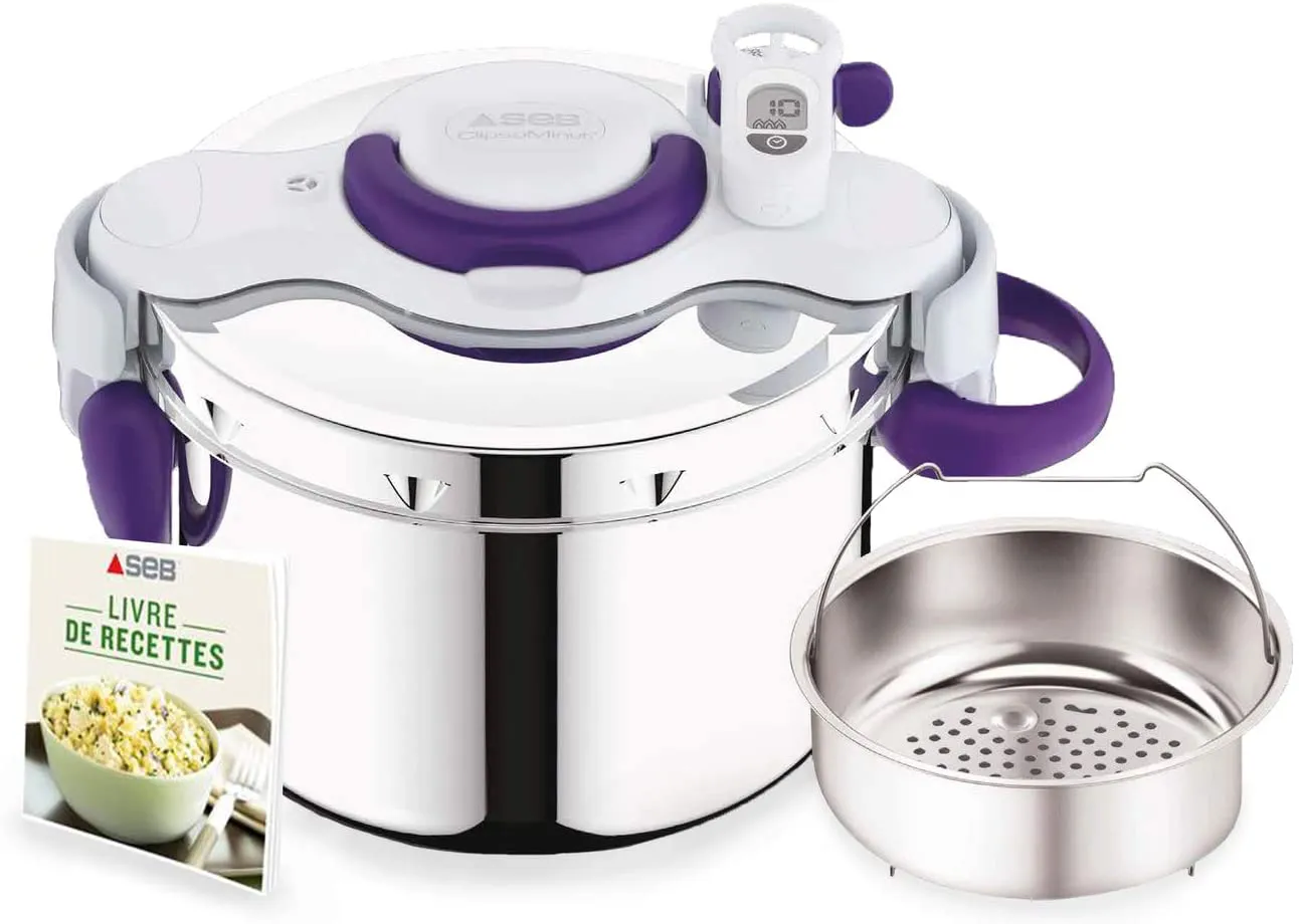 P4900700 Cocotte SEB Clipso Minut Perfect 6L Inox/Violet - 0
