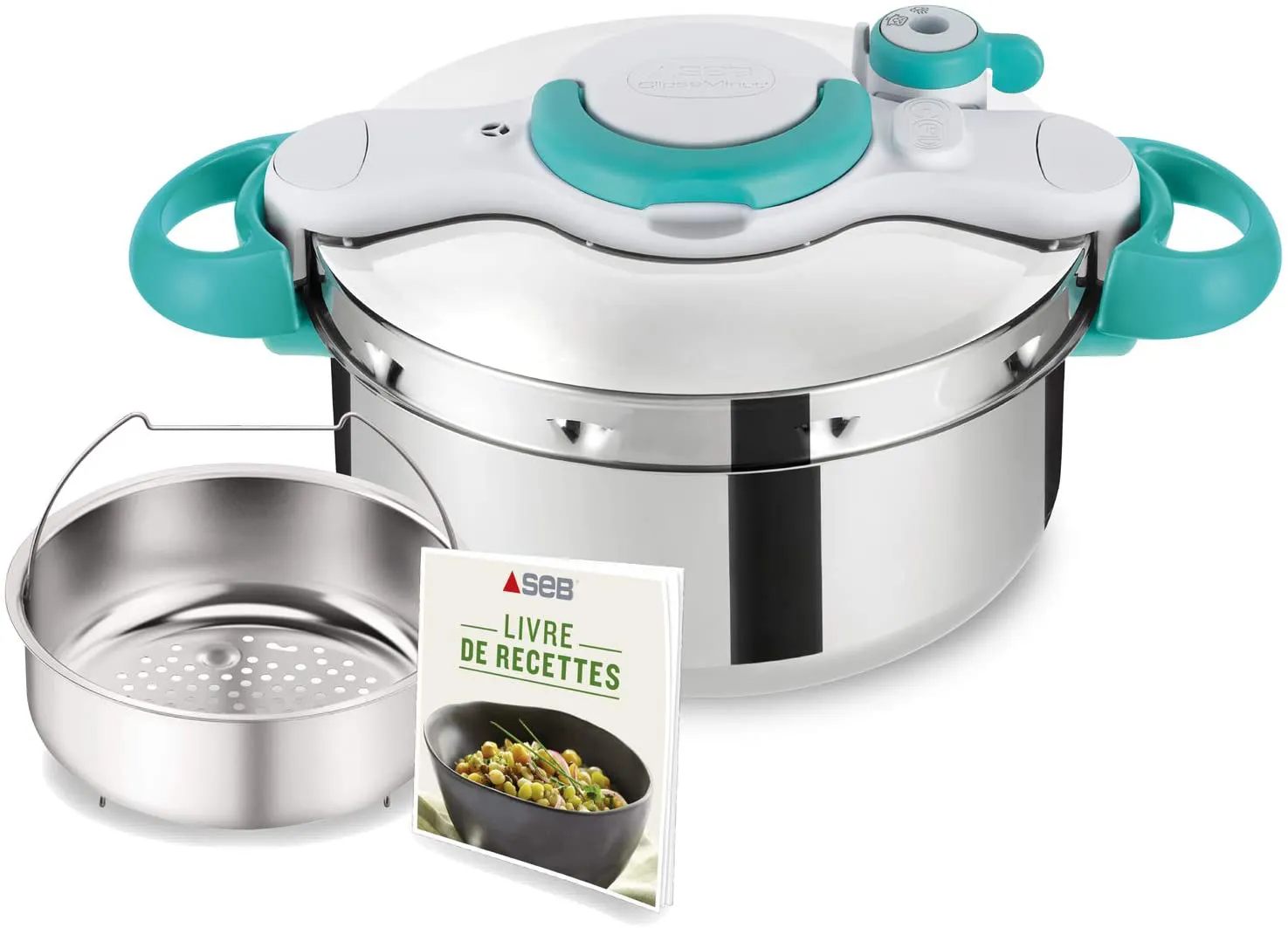 P4620616 Cocotte Minute SEB Clipso Easy 4.5L Inox/Bleu - 0