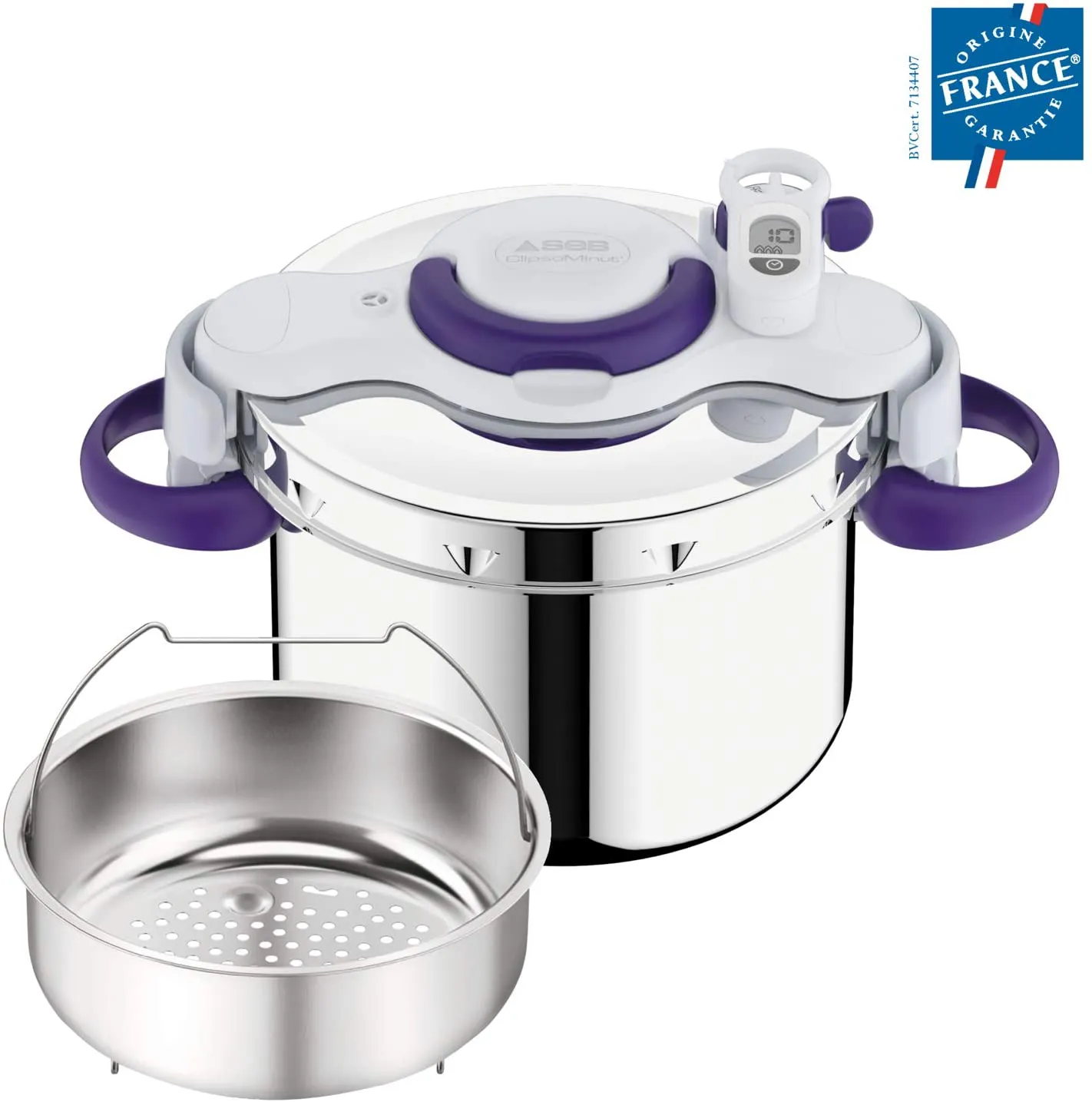 P4900700 Cocotte SEB Clipso Minut Perfect 6L Inox/Violet - 1