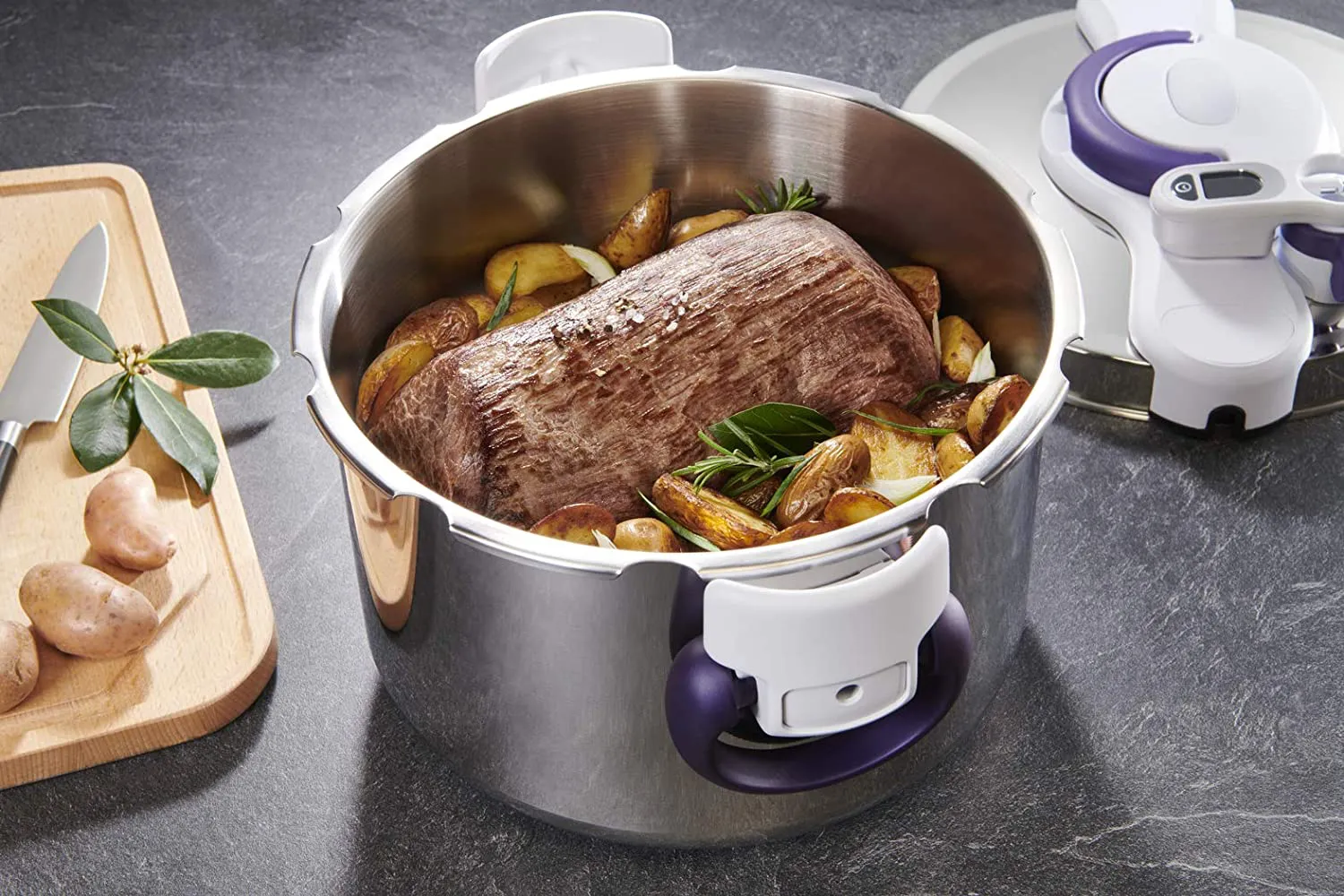 P4900700 Cocotte SEB Clipso Minut Perfect 6L Inox/Violet - 6