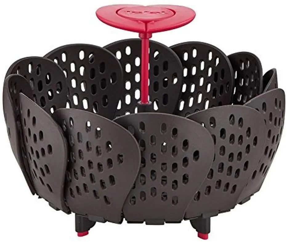 K2071614 PANIER VAPEUR TEFAL EN SILICONE INGENIO NOIR/ROUGE - 0