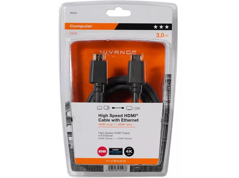 45523 Cable HDMI VIVANCO 3.0m Computer Series 45523 - 0