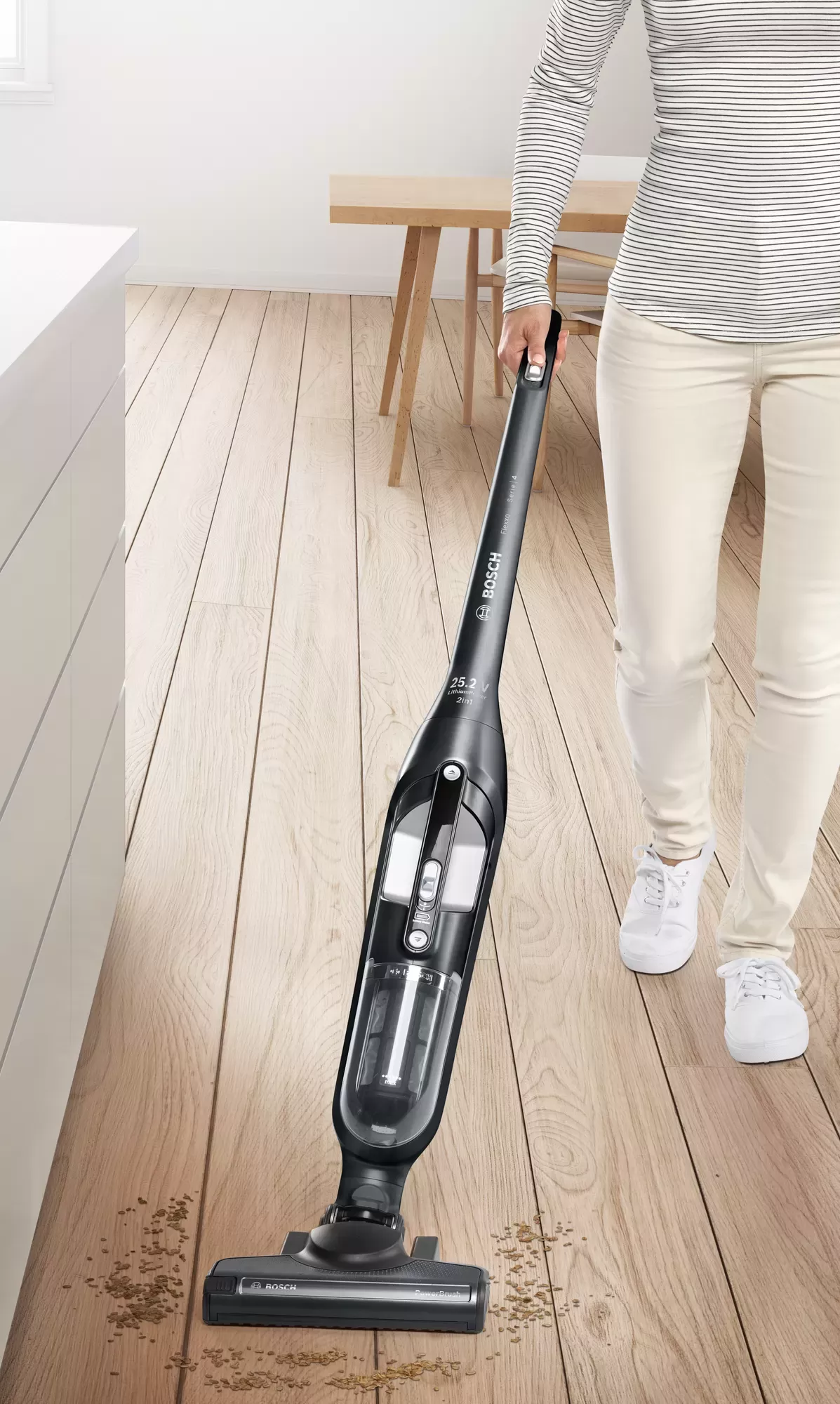 BCH3ALL25 ASPIRATEUR BOSCH 2 en 1 BALAI GRIS 4L 25V Série 4 - 4