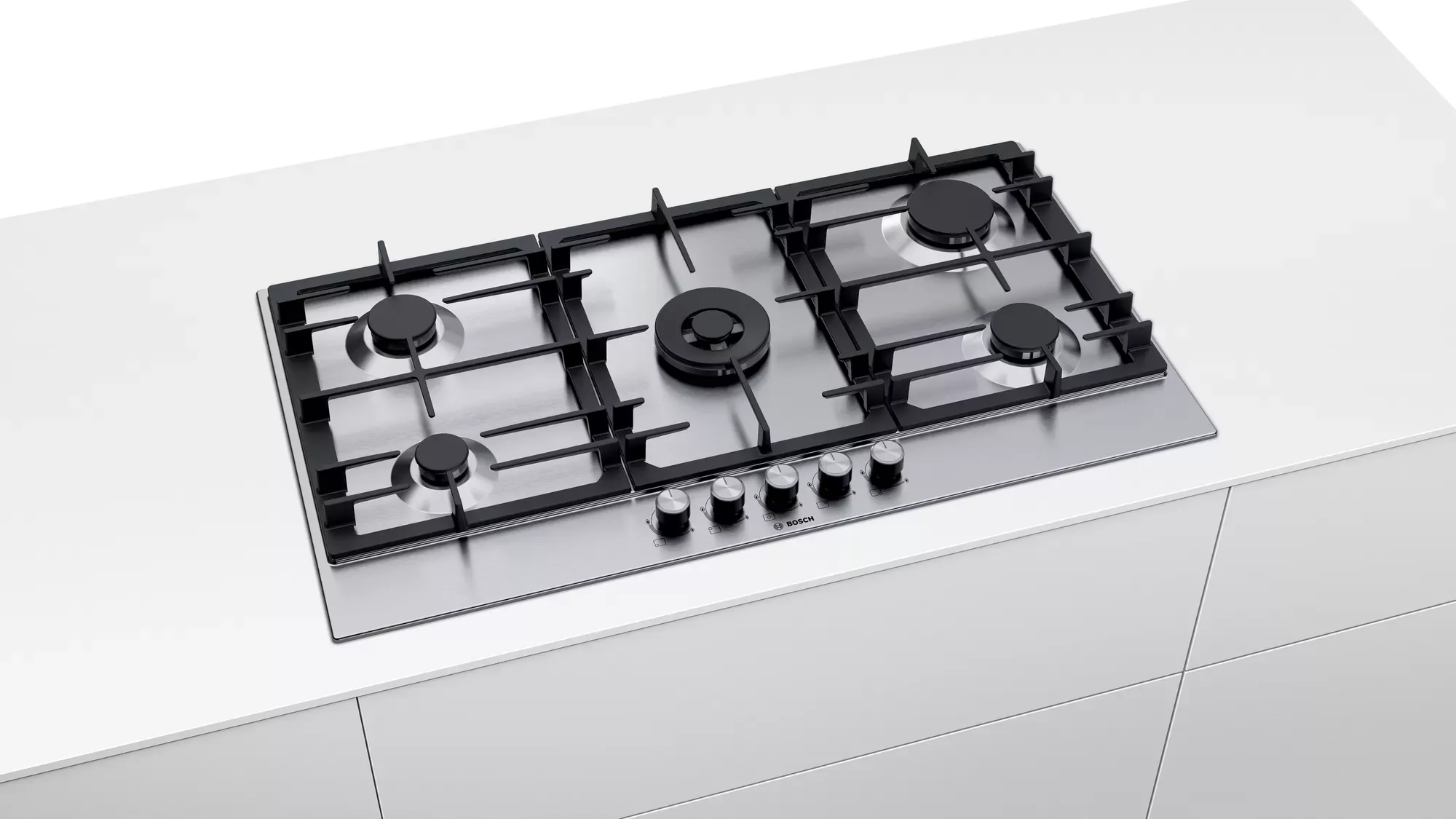 PCQ9B5O90M PLAQUE BOSCH 90CM INOX 5 FEUX FONTE SERIE 6 - 1