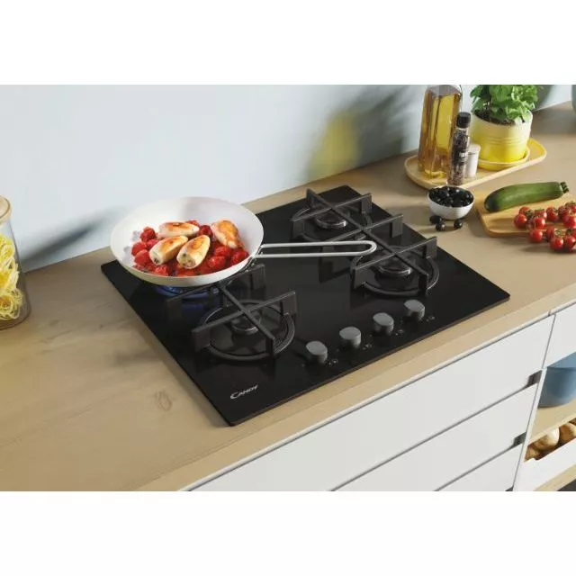 CVG6B PLAQUE CANDY 4 FEUX 60 CM FONTE VERRE NOIR TREMPE - 3