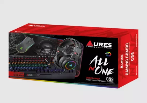 P AURES CS9 Pack AURES CS9 - clavier, souris, casque et tapis - 0