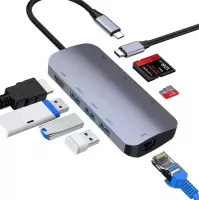 Docking Type-C 8 en 1 - HDMI 4k, USB 3, Réseau