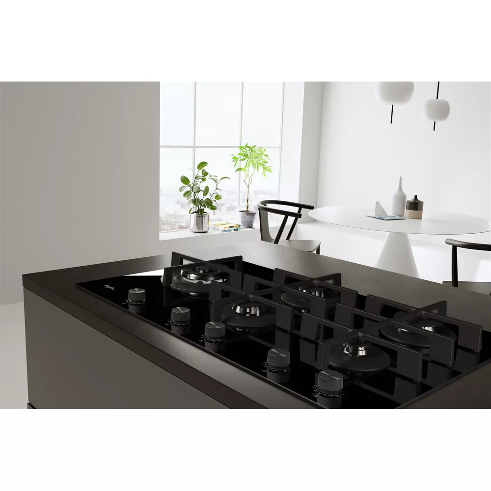 GOWL928/NB PLAQUE WHIRLPOOL 90CM EN VERRE 5 FEUX GAZ FONTE - 3