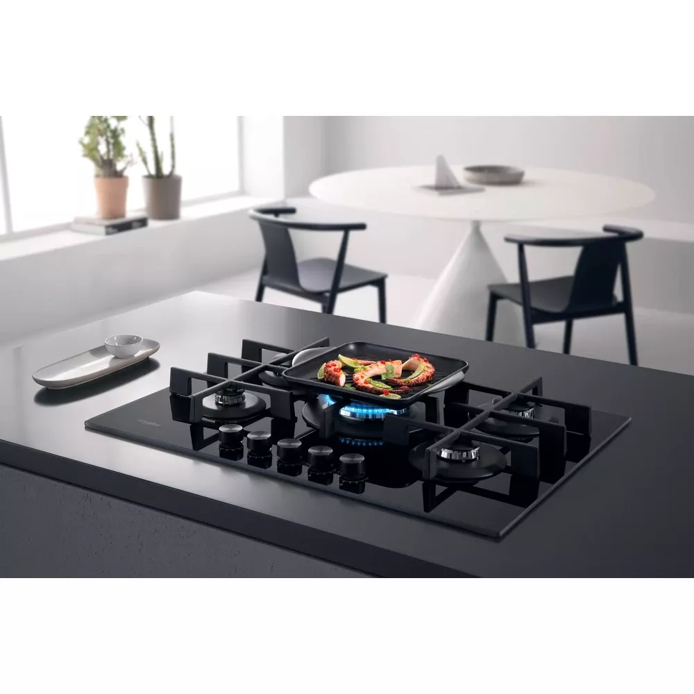 GOWL728/NB PLAQUE WHIRLPOOL 75CM EN VERRE 5 FEUX GAZ FONTE - 6