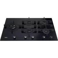 PLAQUE WHIRLPOOL 90CM EN VERRE 5 FEUX GAZ FONTE