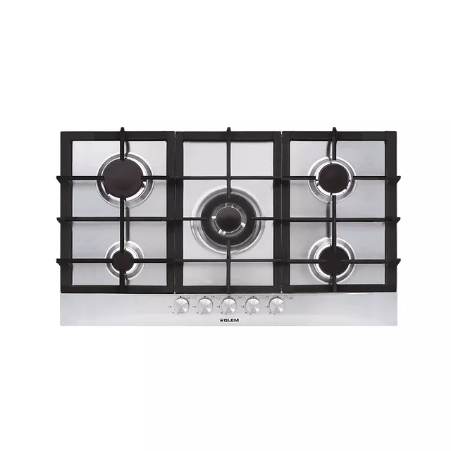 GT955HIX PLAQUE GLEM 90 CM METAL INOX 5FEUX FONTE GT955HIX - 0