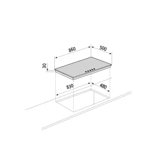 GT955HIX PLAQUE GLEM 90 CM METAL INOX 5FEUX FONTE GT955HIX - 1