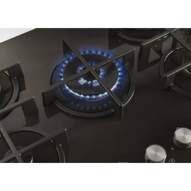 CVG74WPB PLAQUE CANDY 5 FEUX GAZ 75cm VERRE TREMPE NOIR - 4