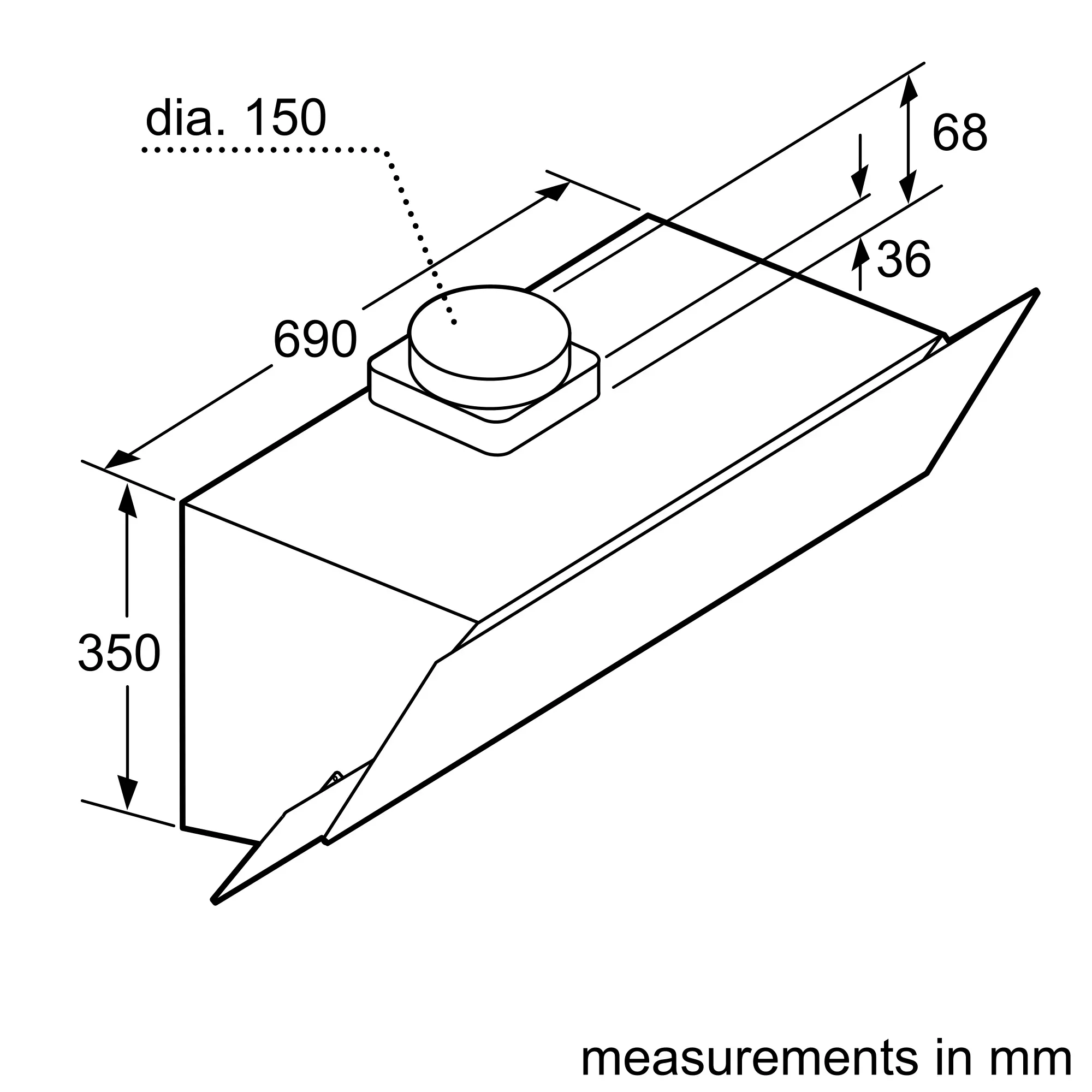 DWK095G60 HOTTE BOSCH 90CM en Verre Noir 630 M3/H Série 2 - 4