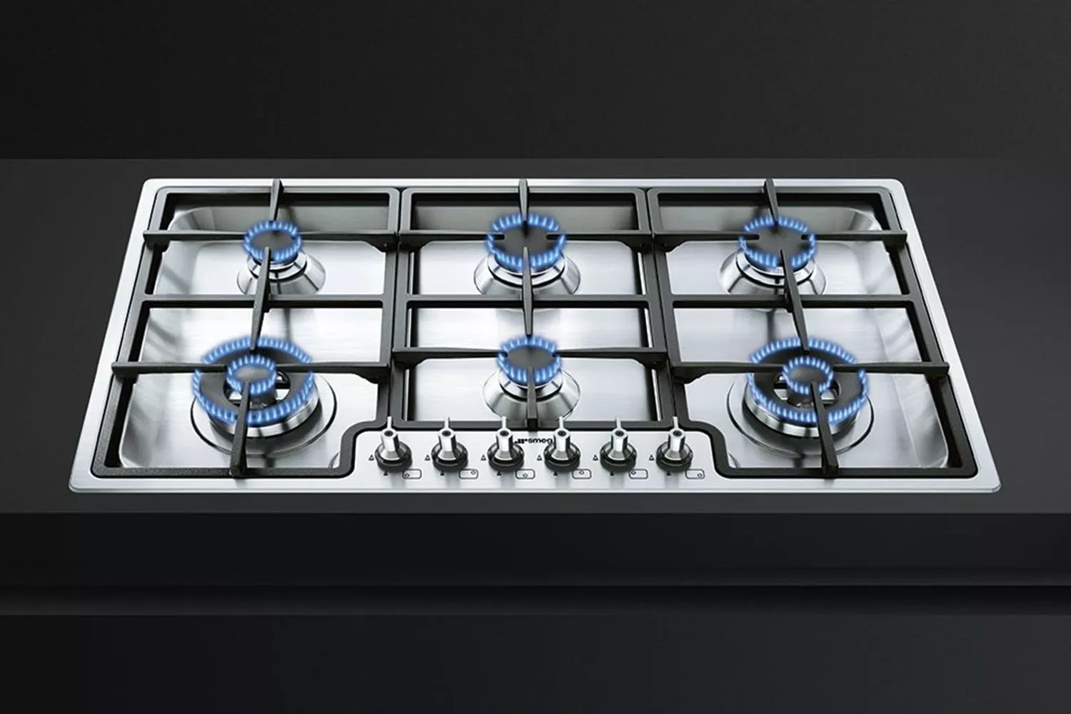 PGF96 PLAQUE SMEG Gaz CLASSICA 90 CM INOX 6 FEUX - 4