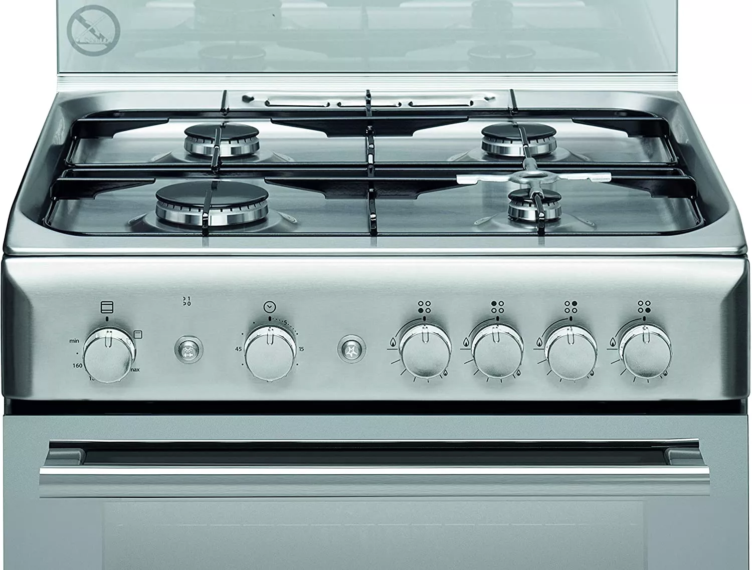 A6TG1F C X EX CUISINIERE ARISTON INOX 60CM FONTE GAZ/GAZ 4 FEUX - 1