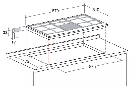 PH941MSTBGH/HA PLAQUE ARISTON 90CM INOX 4 ZONES GAZ + 1 ZONE ELEC - 5